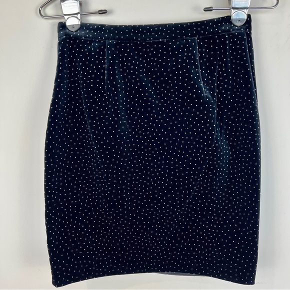 NEW Theory Velvet Pleated Wrap Skirt Black Polka Dot size 00 - Picture 4 of 9